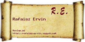 Rafaisz Ervin névjegykártya